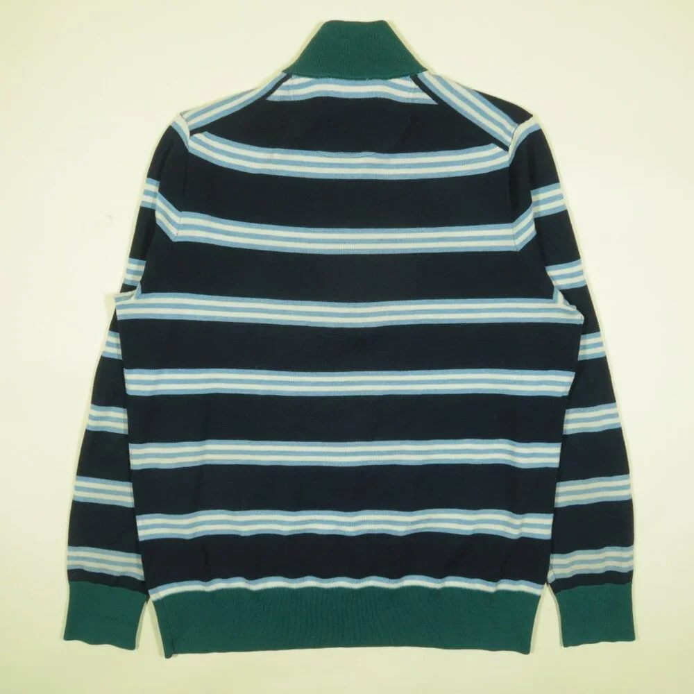 Brooks Brothers Merino Wool 1/4 Zip Sweater Mens XL Blue Green Pullover BB1
